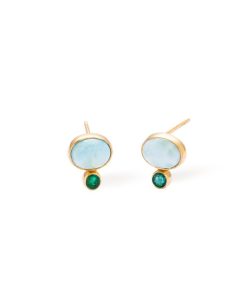 Kolczyki Berries&Co | Kolczyki Bonbon Larimar Zlocenie 24K