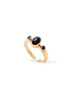 Pierscionki Berries&Co | Pierscionek Bonbon Black Onyx Zlocenie 24K