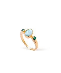 Pierscionki Berries&Co | Pierscionek Bonbon Larimar Zlocenie 24K