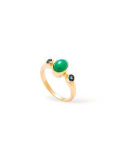 Pierscionki Berries&Co | Pierscionek Bonbon Chrysoprase Zlocenie 24K