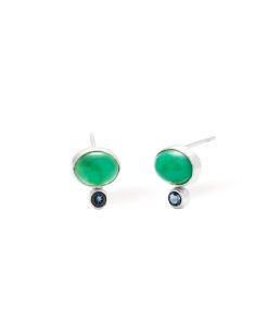 Kolczyki Berries&Co | Kolczyki Bonbon Chrysoprase Silver 925 Srebro