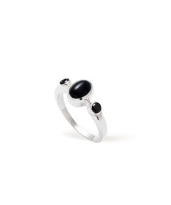 Pierscionki Berries&Co | Pierscionek Bonbon Black Onyx Silver 925 Srebro